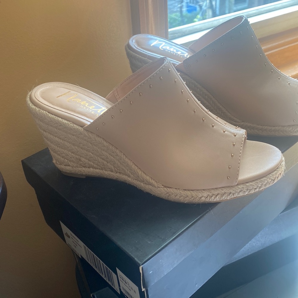Brand new, never worn, wedge sandal by Nanette